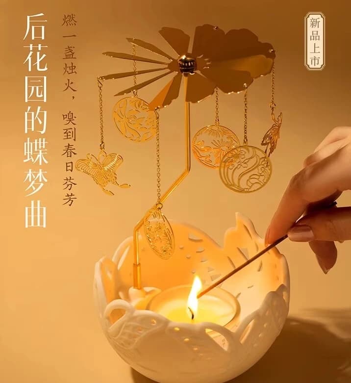 Candela per aromaterapia, carosello con ombra a farfalla, confezione regalo con fragranza leggera a lunga durata, regalo per bomboniere di compleanno