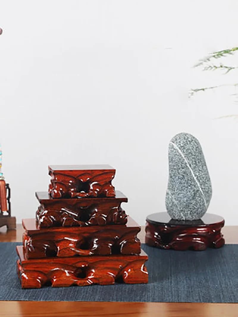 Rettangolare in legno massello intaglio artigianale vaso ornamenti blocco di legno base da pavimento teiere bonsai esposizione piedistallo acquario