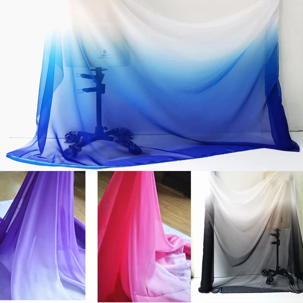 Tessuto chiffon 30d mateiral di seta imitazione sfumata per abito Tessuto a 2 toni per abiti da ballo Tessuto da sposa metro