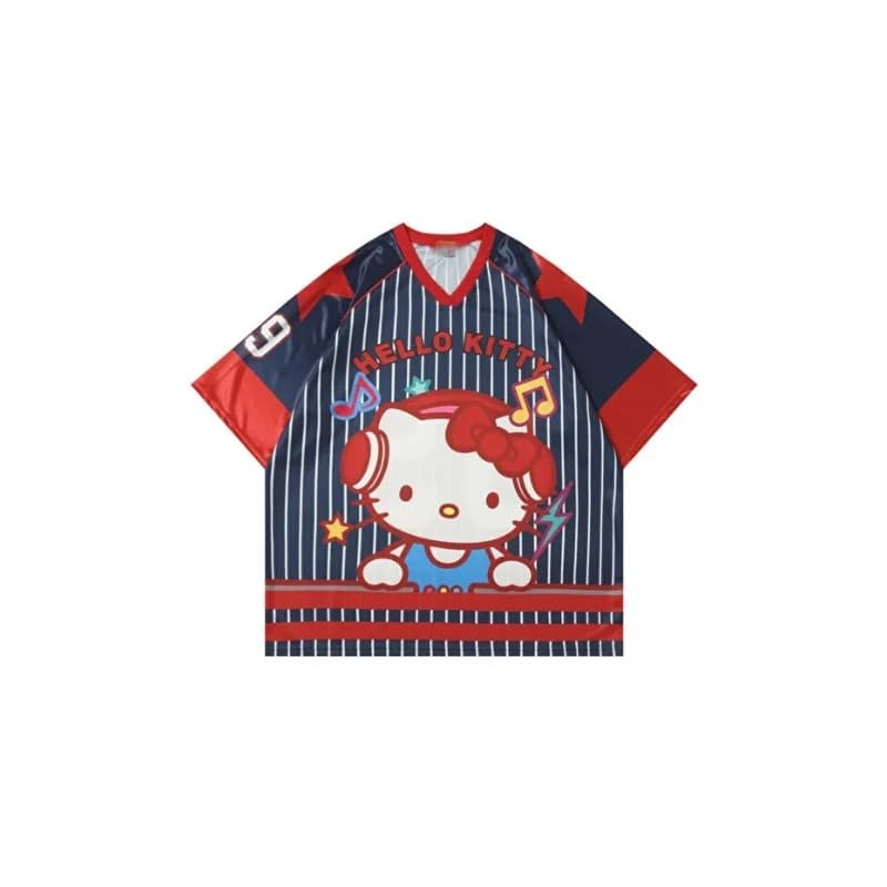 Nuova T-shirt Estiva 2026 alla Moda, Abbigliamento Coreano per Ragazze Hello Kitty a Maniche Corte, T-shirt in Maglia a Rete per Ragazze, Bestseller