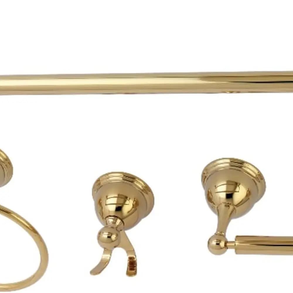 Set portasciugamani Kingston BAK3961478PB in ottone lucido per accessori da bagno