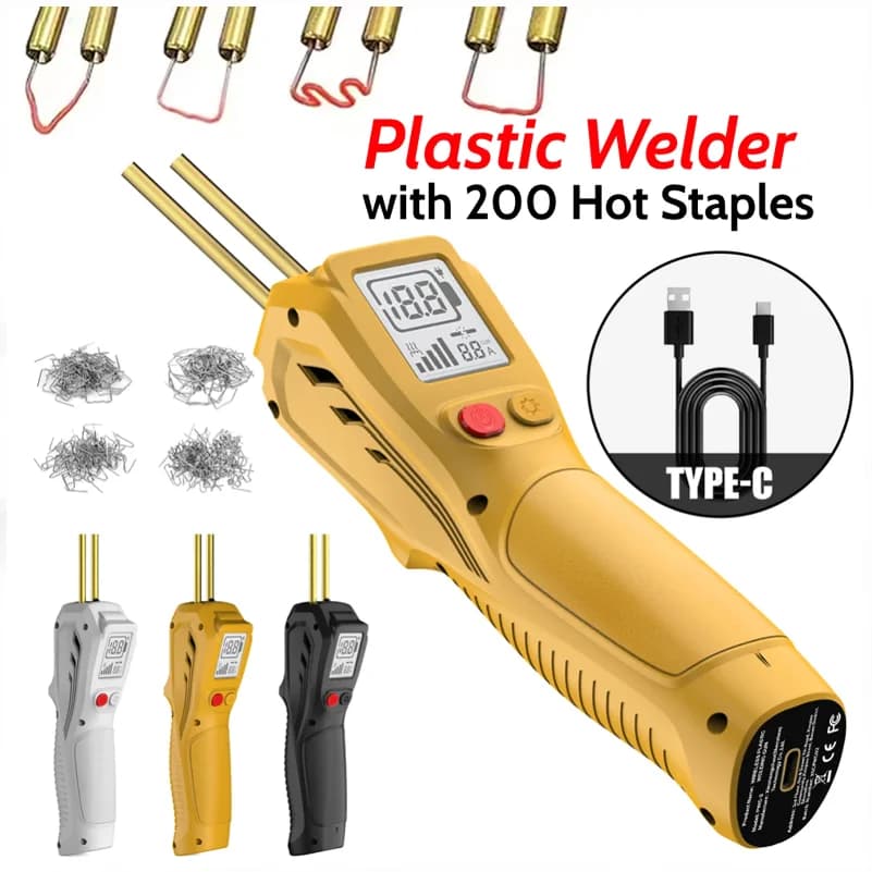 500W Plastic Welding Gun 5000mAh Portable Hot Air Welder for Car/Motorcycle Repair 99% Plastic Compatible Quick Heat 3-5s