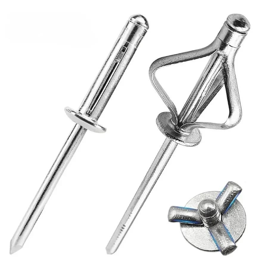 50PCS Aluminium Trifold Blind Rivets Automobile Pop Blind Rivet Structural Blind Rivet Aluminium Load Spreading Bulb Rivets