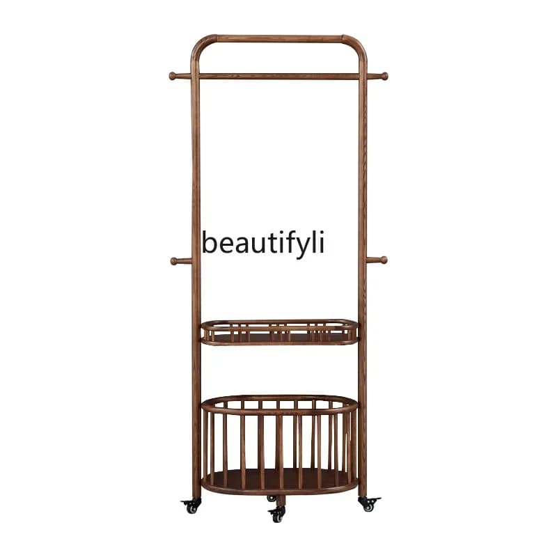 X Floor hanger Multifunctional wooden hanger Removable coat hanger with integrated storage for the house