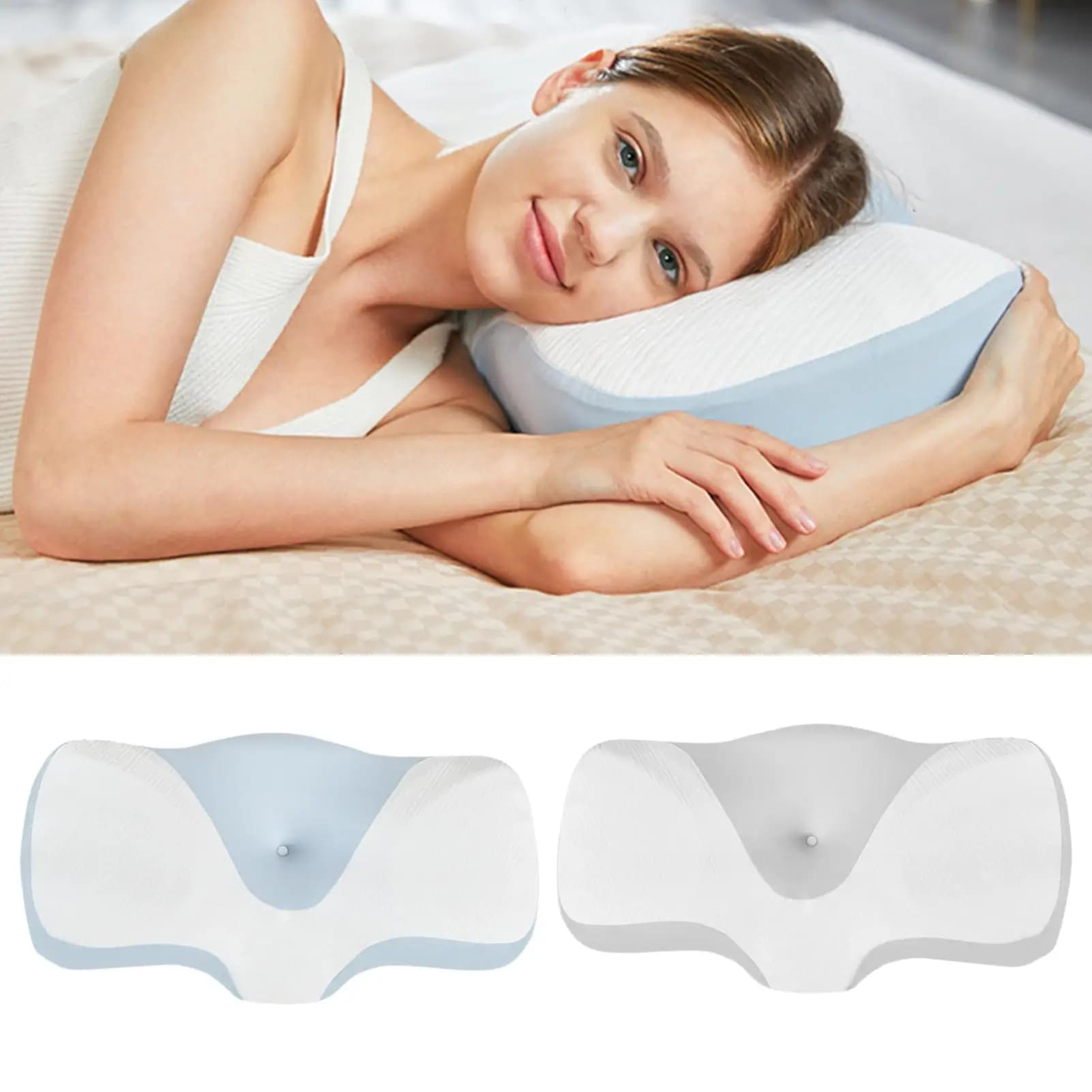 Cuscino ergonomico per il collo Cuscino per il letto in memory foam Cuscino cervicale traspirante Cuscino di supporto per lo stomaco posteriore Dormiente Uomini Donne Adulti