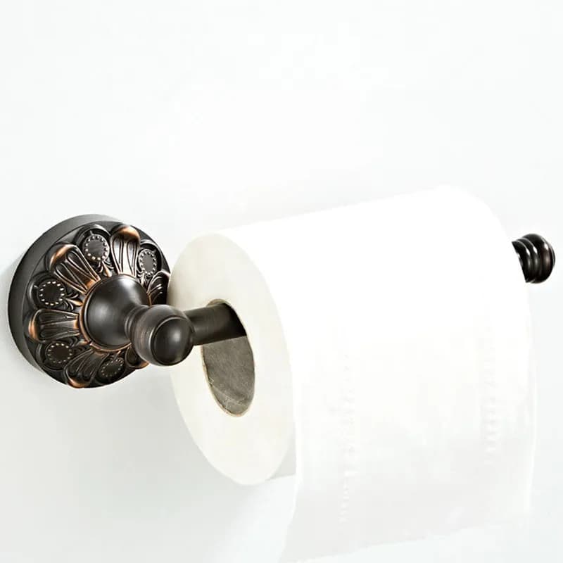 Un porta carta igienica marrone scuro semplice senza copertura portasciugamani di carta nero ciondolo hardware per bagno portasciugamani di carta in bronzo nero