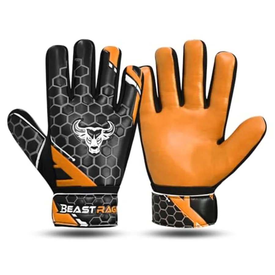 Soccer Goalkeeper Gloves for Boys Youth, Soccer Goalie Gloves 4MM Anti-Slip Latex Palm Double Wrist Support, All Weather Footba