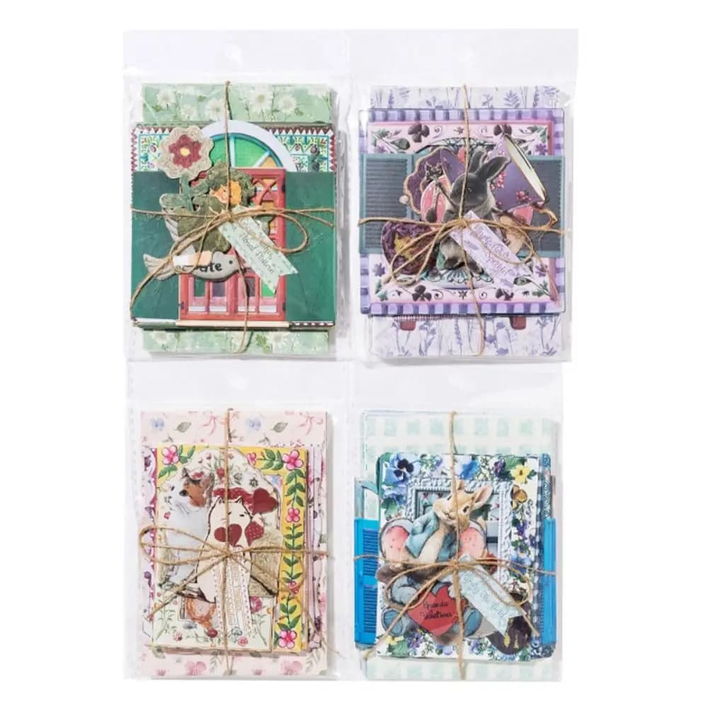 45PCS Garden Post Office Series Handmade Paper Floral DIY Scrapbooking Paper Gift Hollow Embossed Light Paper Kit