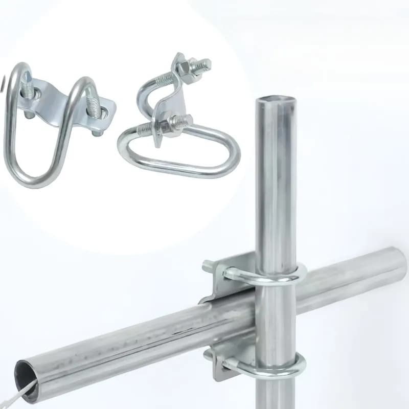 4 pezzi 32 mm croce a forma di U connettore clip per tubo in metallo lucido artigianale per serra appendiabiti chiusura di sicurezza dispositivo speciale...