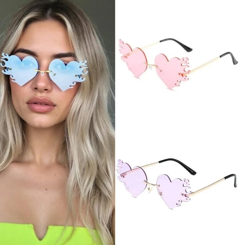 D0UB Trendsetter Occhiali da sole Hip Hop Heart per occhiali da sole eleganti in costume Hipsters