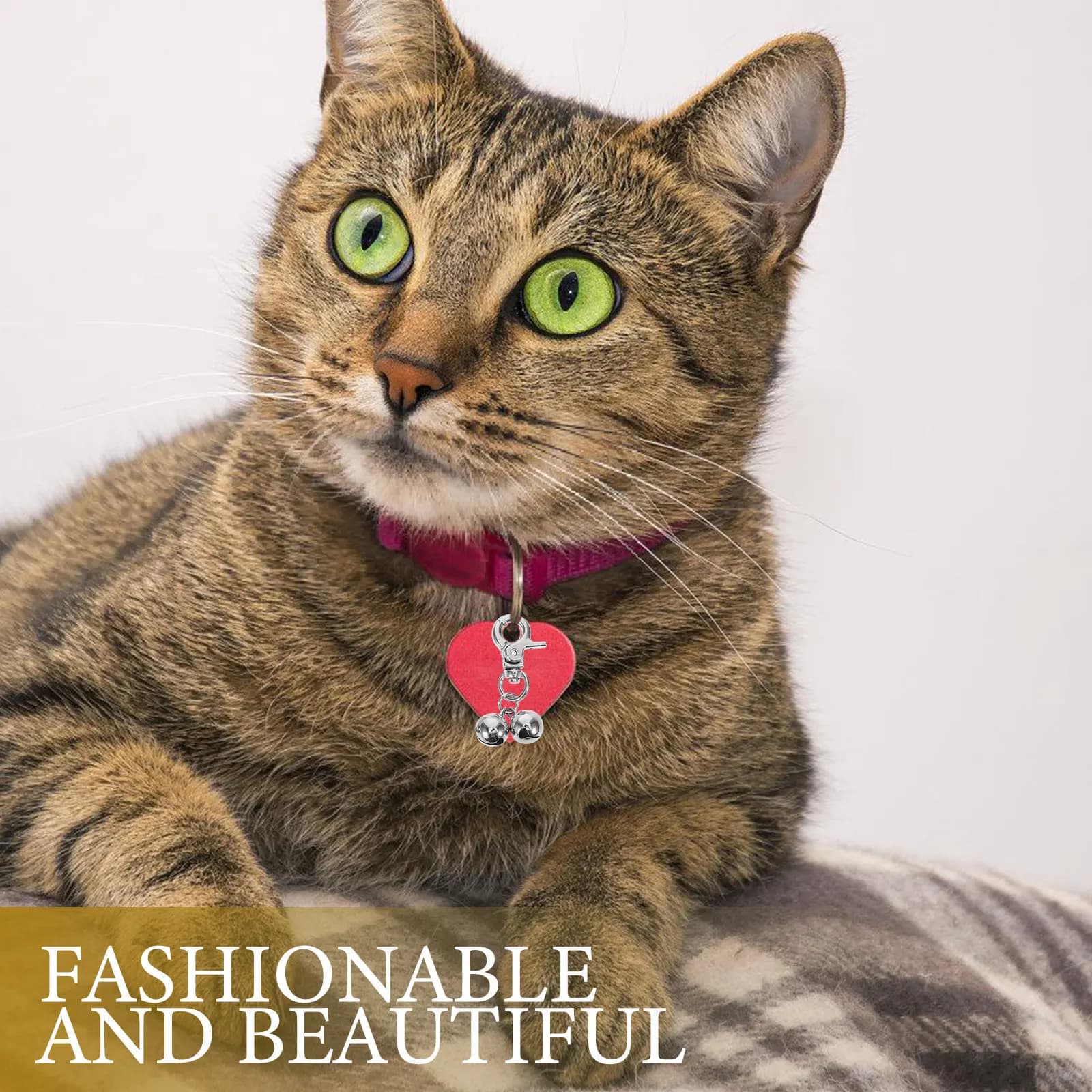 2 Campanelli per Collare per Animali Domestici in Acciaio Inossidabile, Durevoli, con Suono Forte, Accessori per Cani e Gatti, Decorazione Festiva
