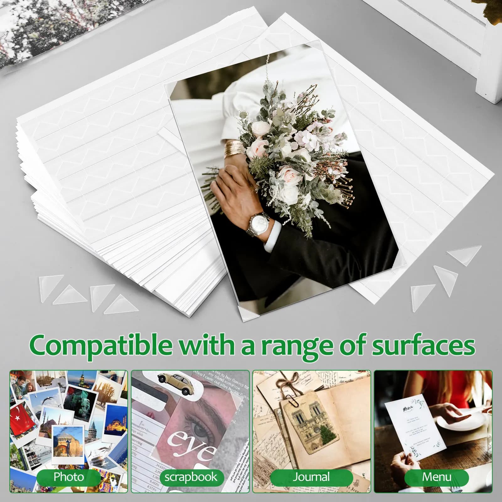 20 Sheets of Corners Transparent PVC Stickers for Photos, Ideal for Scrapbooking Fai-da-Te, Photo Albums and Frames