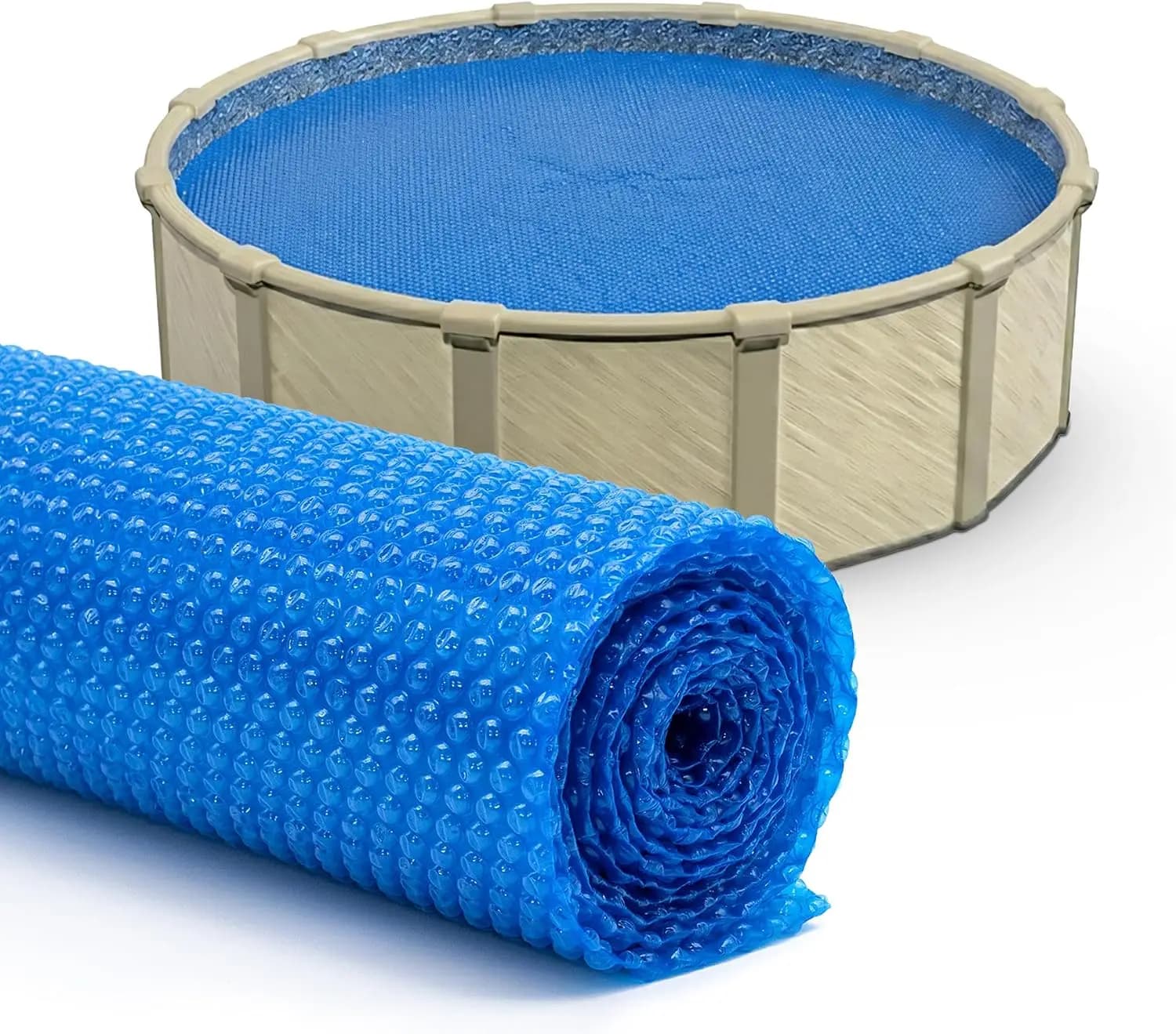Blue 24 Ft Round Solar Cover | 8 Mil | Heat Retaining Blanket For Above Ground & Inground Swimming Pools | Sun's Energy Heats