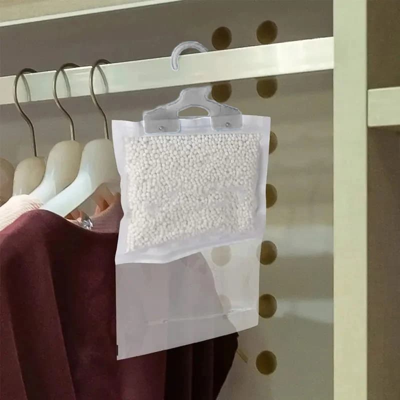 1-10PCS Reusable Moisture Absorber Bags Empty Bag With Hook Hanging Dehumidifier Bags For Room Wardrobe, Bathroom, Basement