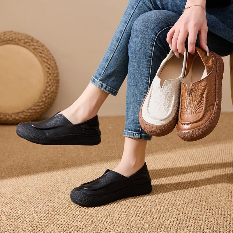 AIYUQI 2026 Nuove Scarpe da Donna Loafers con Suola Spessa Slip-on Mocassini da Barca Donna Taglie Forti Primavera Antiscivolo