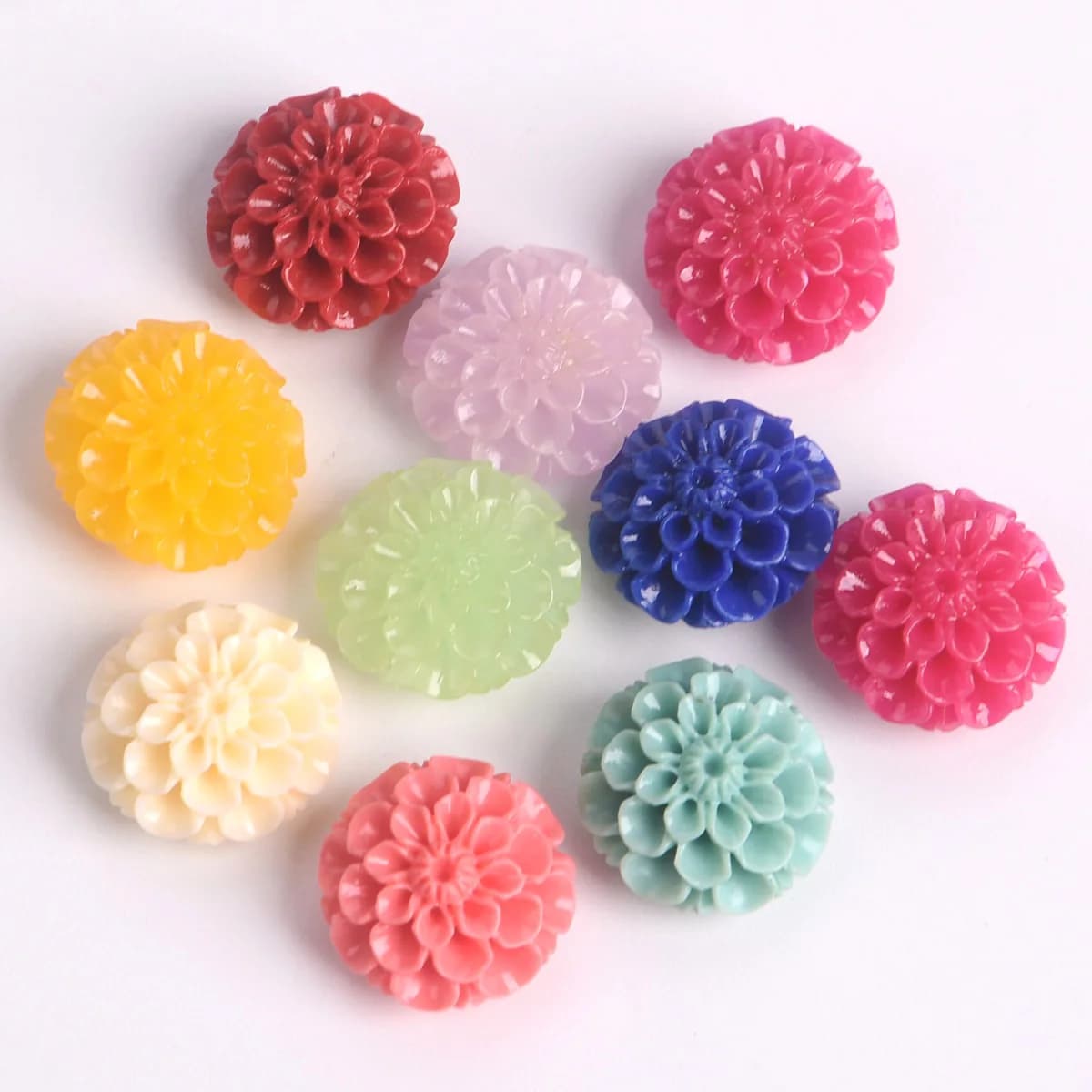 10pcs forma di fiore rotonda 15mm corallo artificiale distanziatore allentato perline lotto all'ingrosso per artigianato fai da te orecchini risultati dei monili