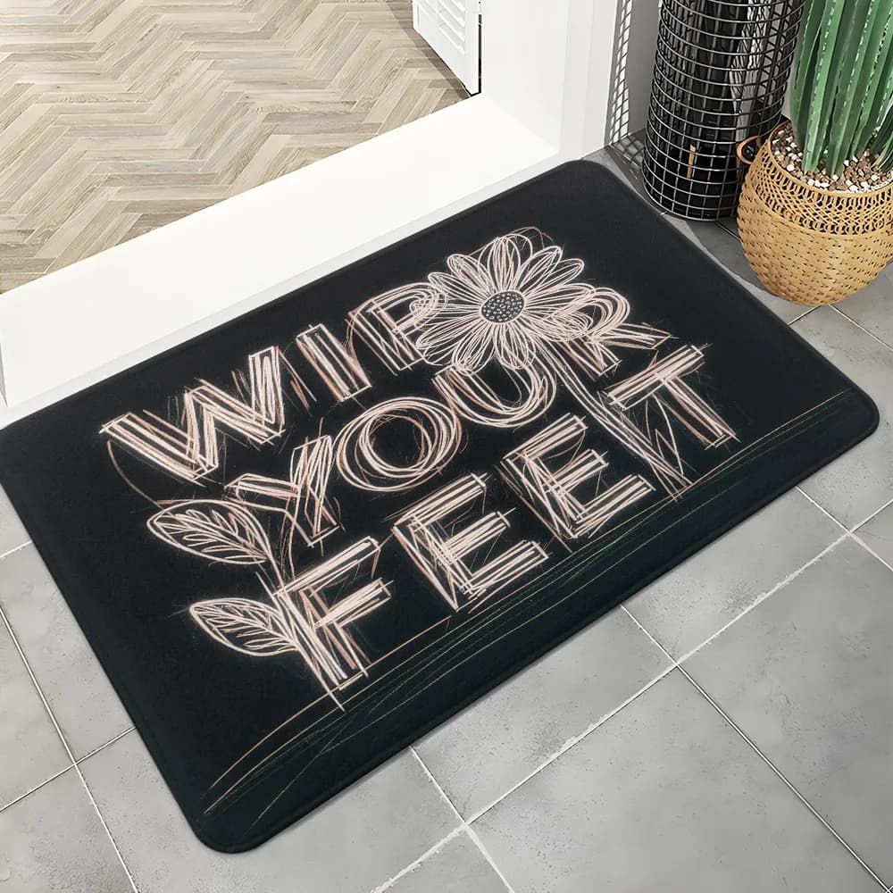 One Piece of an Artistic-Themed Doormat That Is Machine Washable, Ideal for Both Indoor And Outdoor Use. It Serves As a Perfect