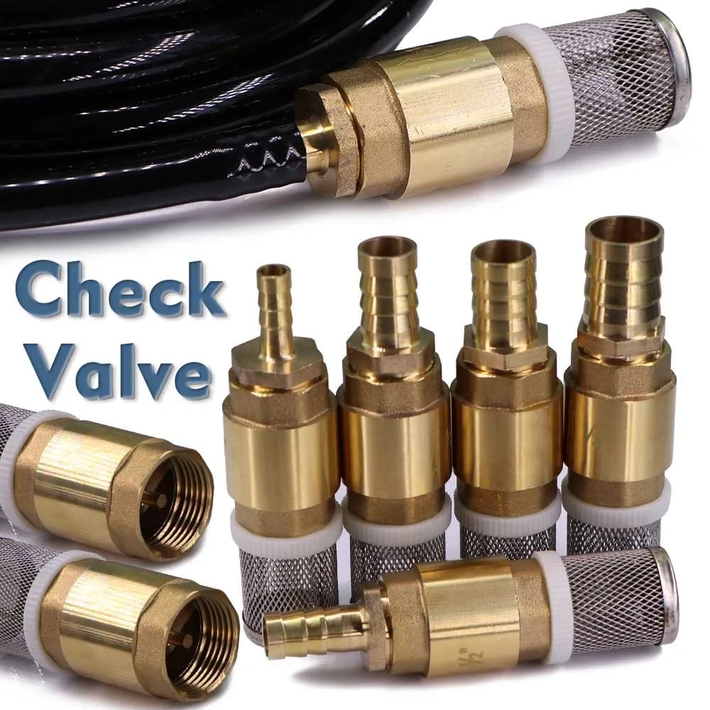 Brass padded hose adapter with 6-25 mm check valve with filter Unidirectional flow valve Water flow control pump Prefilter Protects