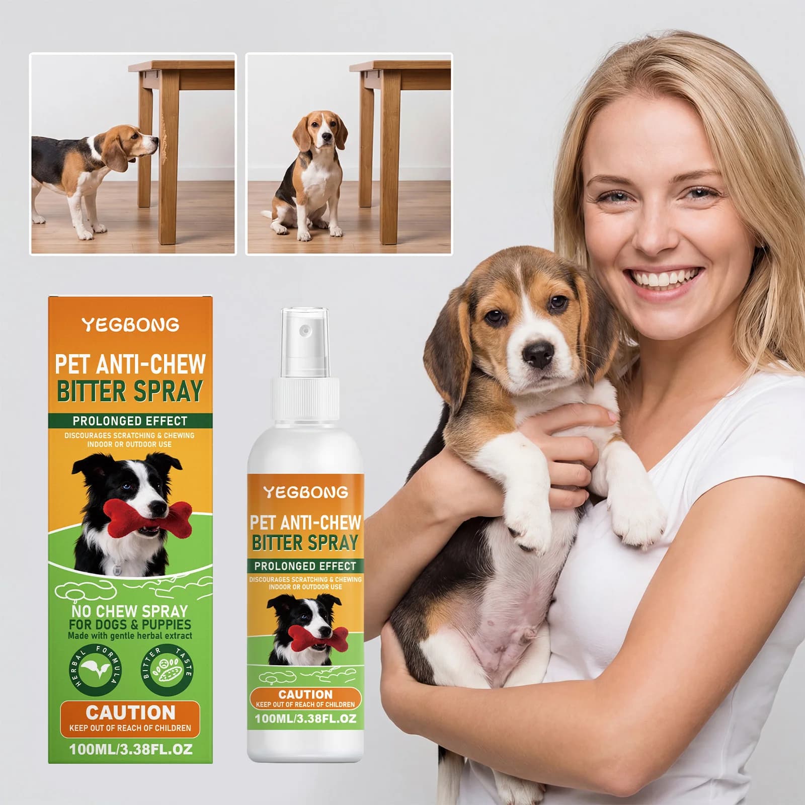 Spray amaro per cani: deterrente anti-morso, addestramento del comportamento degli animali domestici, protezione per mobili e giardino, controllo del comportamento di leccare e mordere