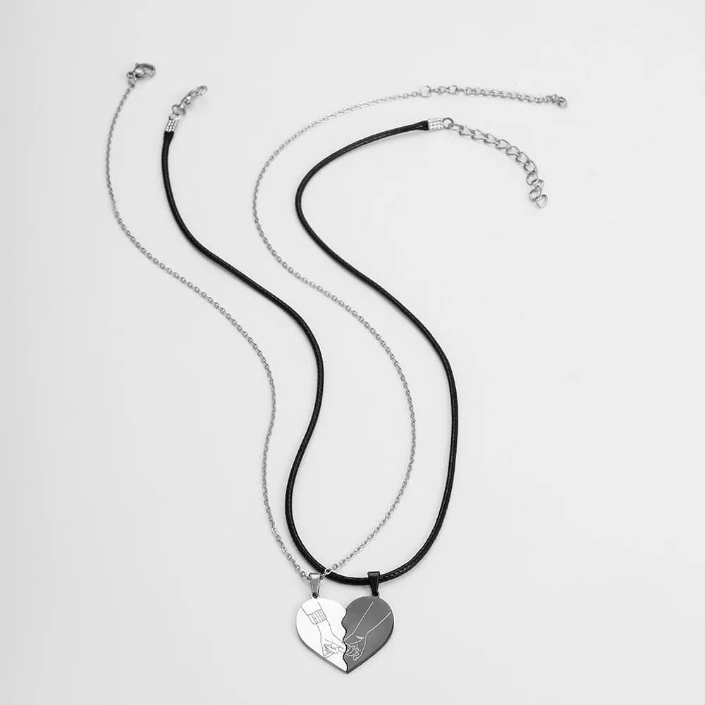 Ciondolo chiave con serratura a forma di cuore in acciaio inossidabile Collana con coppia Pendenti Collane per gli amanti Gioielli di San Valentino