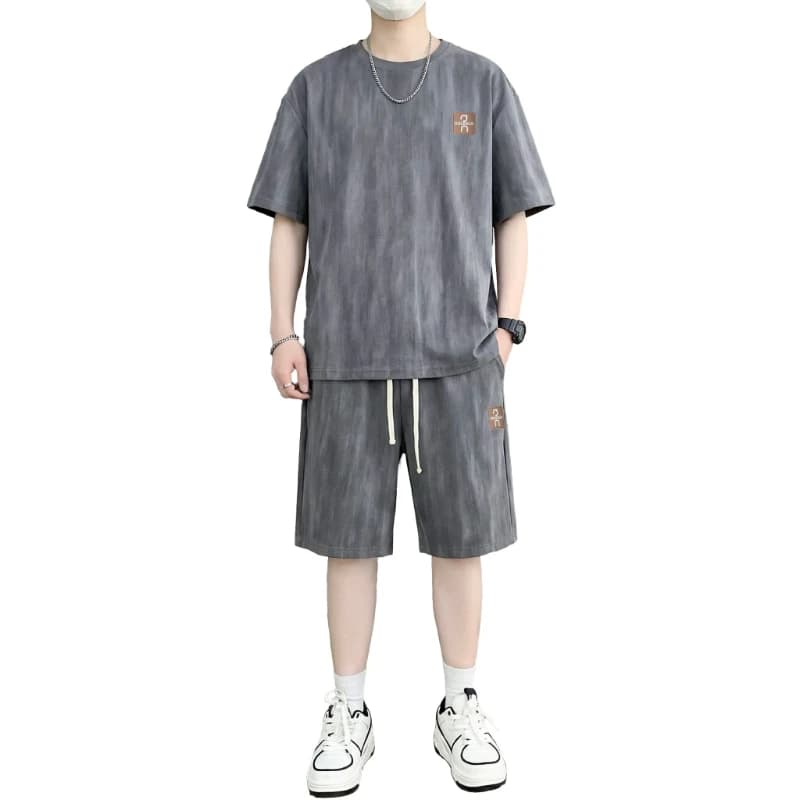 【T-shirt + pantaloncini a 5 punti】Set di t-shirt da uomo, nuova moda estiva, stile streetwear unico con tie-dye, completo sportivo casual a due pezzi di tendenza