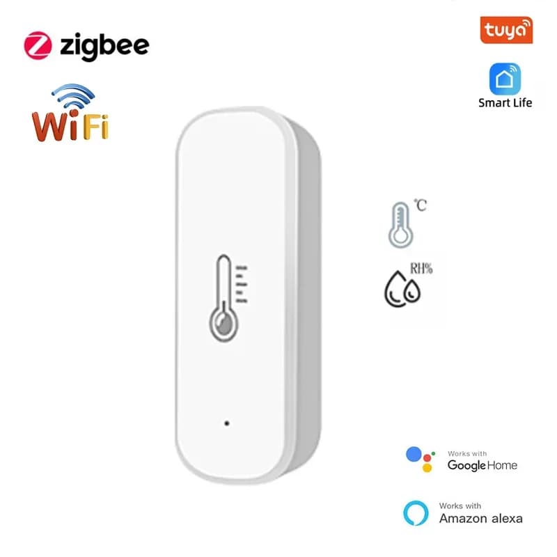 Tuya Zigbee Wifi Sensore di umidità della temperatura intelligente Igrometro Termometro Rivelatore Casa intelligente tramite Alexa Google Home Smart Life