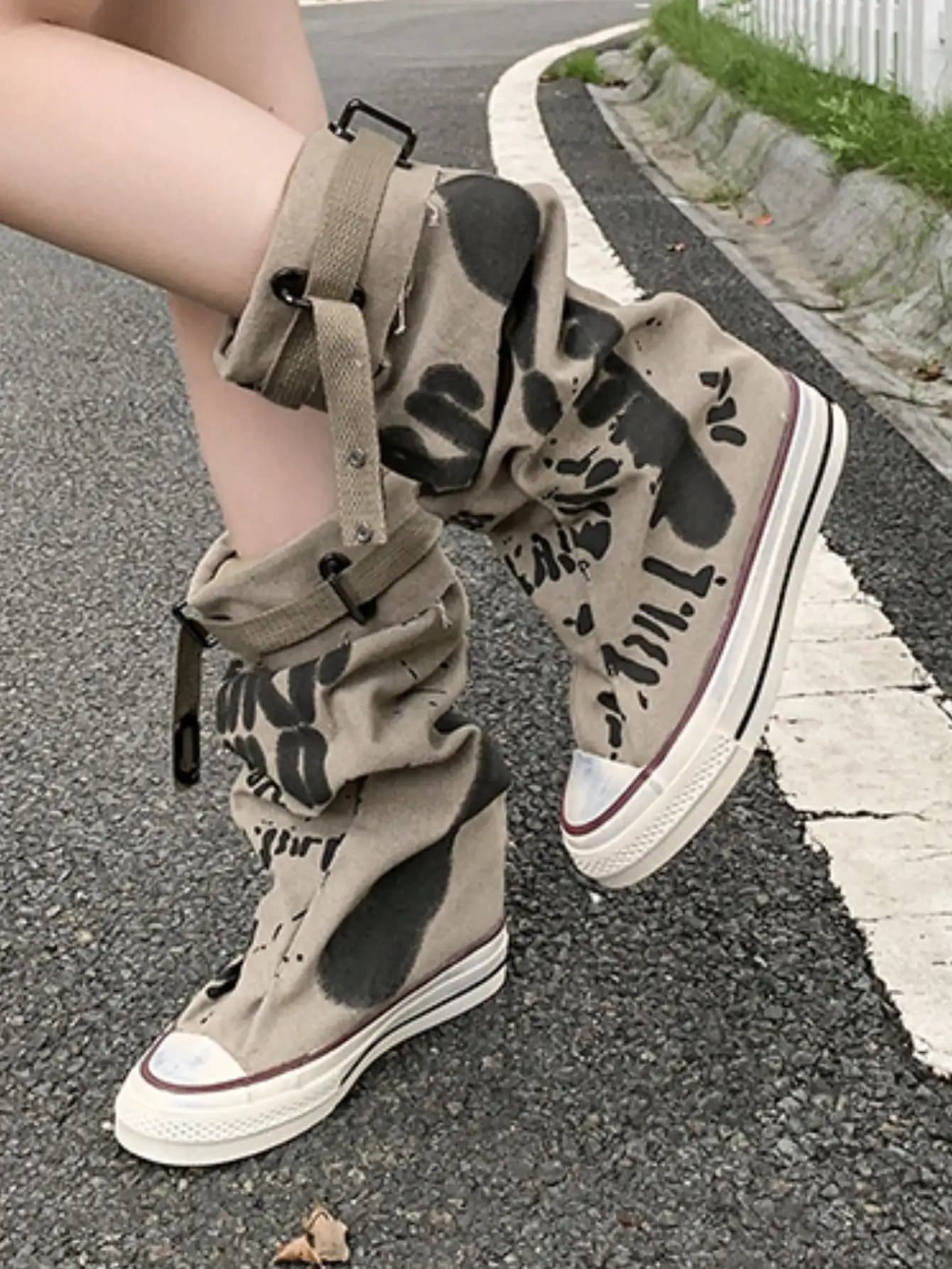 Fall/Winter Women's Round Toe Thick Sole Flat Short Boots, Casual Canvas Short Boots For Spring & Autumn,Boots For Women