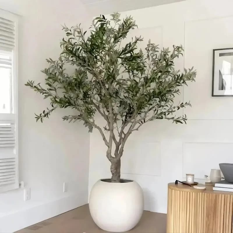 Artificial olive in plastic faux pot plants customizable 90 cm 120 cm 150 cm 180 cm 210 cm 240 cm for home decoration of interiors
