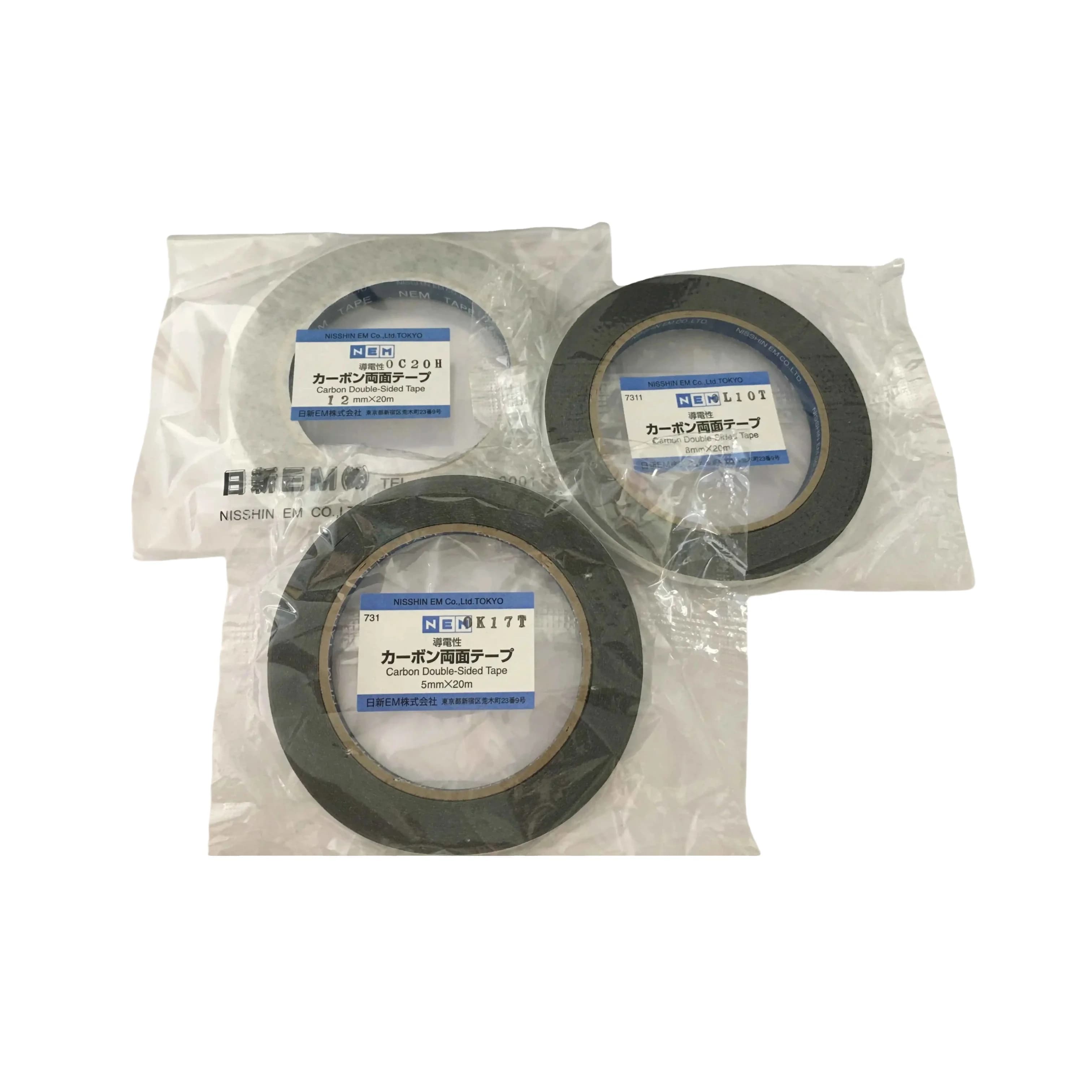 Nissin SEM Nastro conduttivo al carbonio bifacciale Microscopio elettronico importato dal Giappone Compatibile 5mm 8mm 12mm Spessore 20m Lunghezza