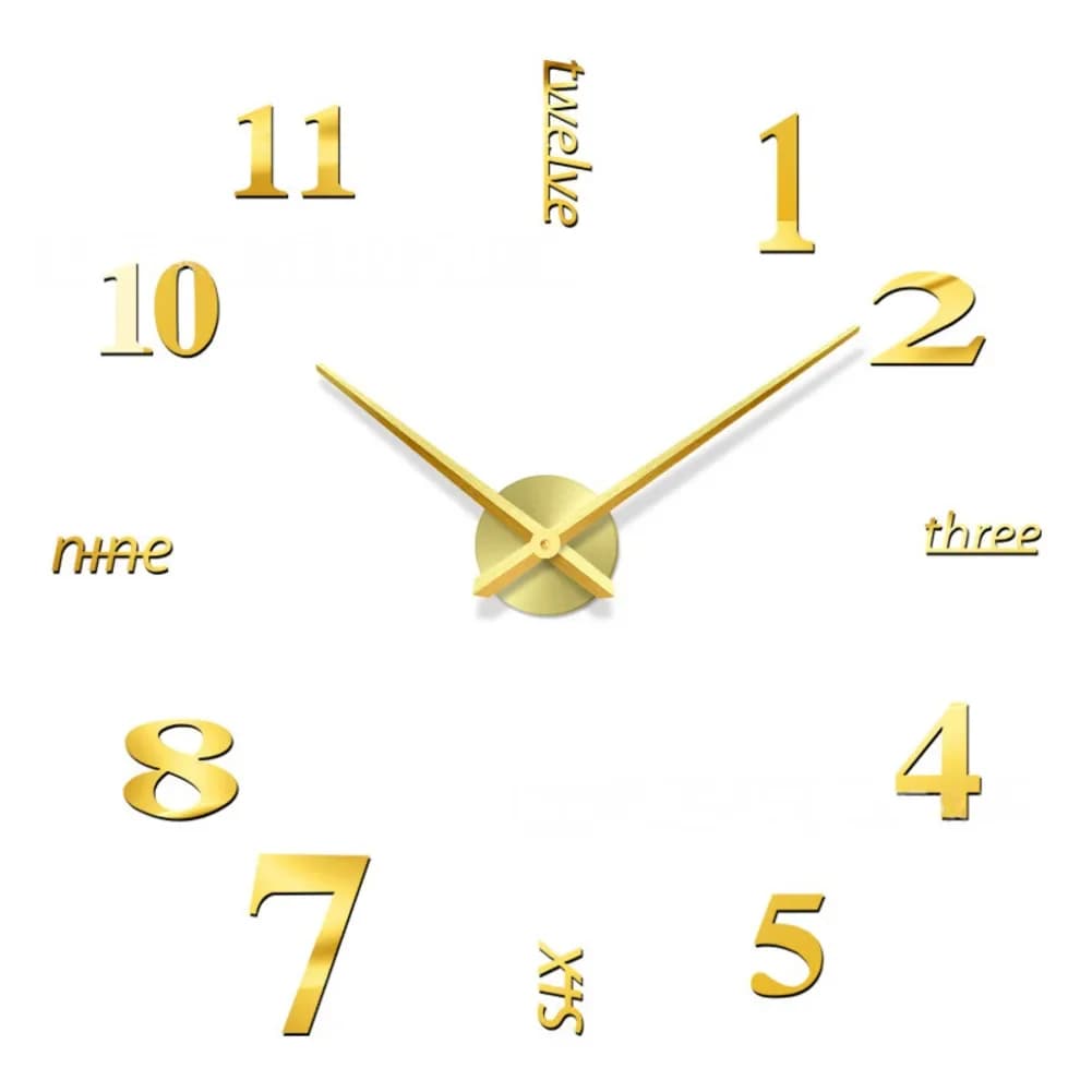 Silent Wall Clock Acrylic Material Frameless 3D Style For Living Room Bedroom Office 50 70cm Diameter Clear Hands