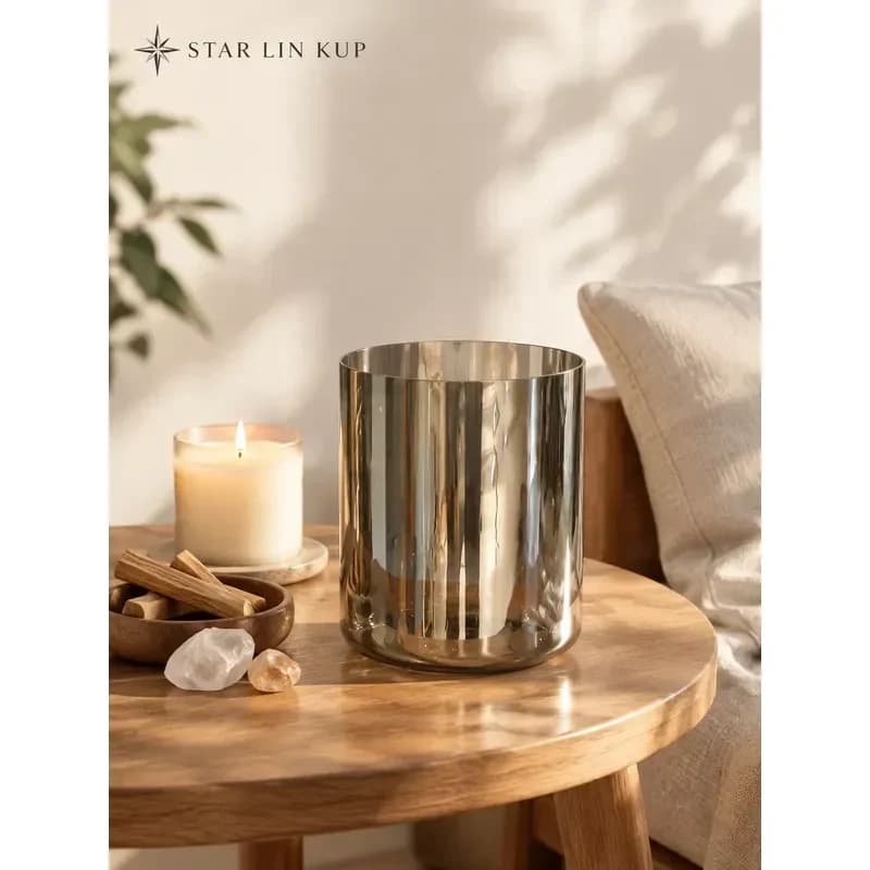 STAR LINKUP Tea Colored Quartz Singing Bowl, Perfect Pitch 432Hz Sound Healing Chakra Balancing Yoga Therapy Gift With Mallet