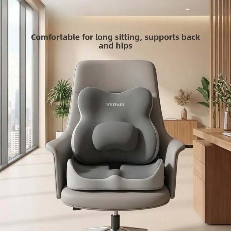 Cuscino Lombare in Memory Foam per Sedia da Ufficio, Supporto Ergonomico Confortevole per la Schiena