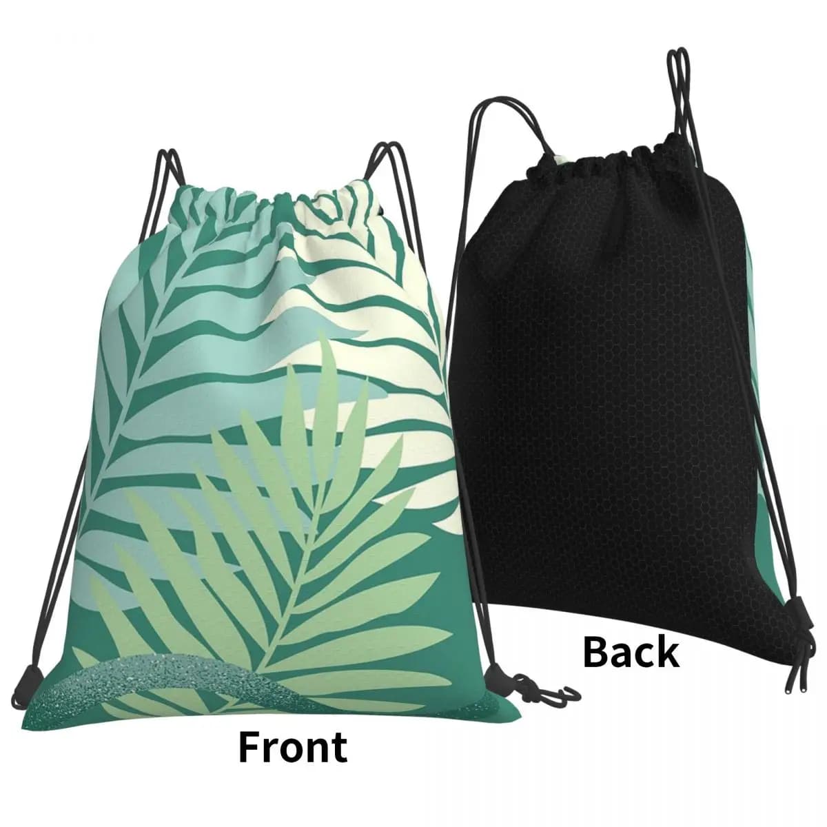 Sage Palm Sweep Backpacks Portable Drawstring Bundle Pocket Sports Bag Book Bags for Man Woman Students