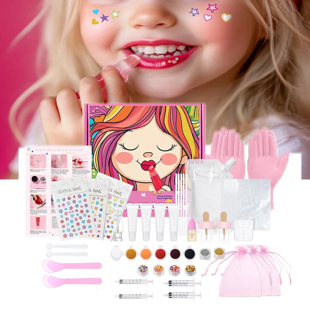 Set base lucidalabbra Kit per la creazione di lucidalabbra Kit lucidalabbra fai da te Idratante Nutriente per regali per bambini Set di cosmetici per lucidalabbra