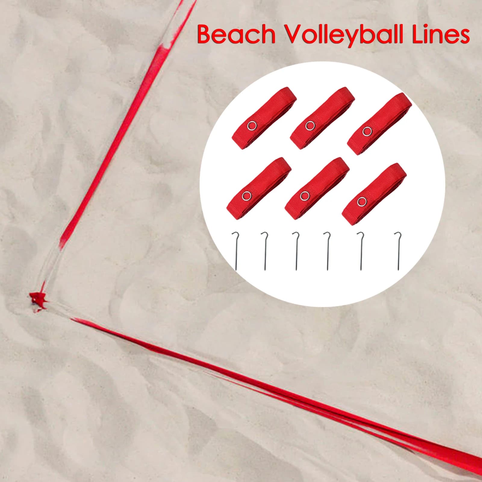 Sand volley Boundary Cords corde da pallavolo resistenti alle intemperie Beach Sand Court Training Sport volley corde altamente visibili per
