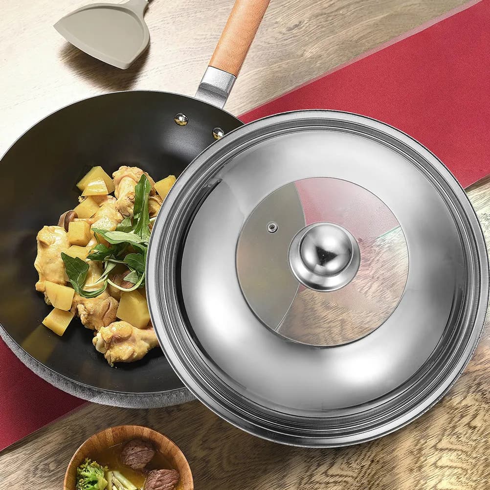 Coperchio per Pentole in Acciaio Inossidabile Premium e Vetro Temperato con Manico Resistente al Calore, Adatto alla Maggior Parte delle Pentole, Padelle e Coperchi per Salse, Lavabile in Lavastoviglie