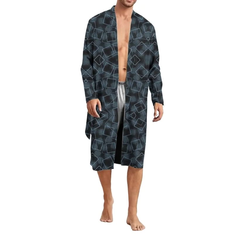 Vestaglie da uomo Vestaglia da notte da uomo Stile sottile Indumenti da notte semplici di fascia alta 2025 Salotto estivo Accappatoio a maniche lunghe medio Accappatoio da doccia