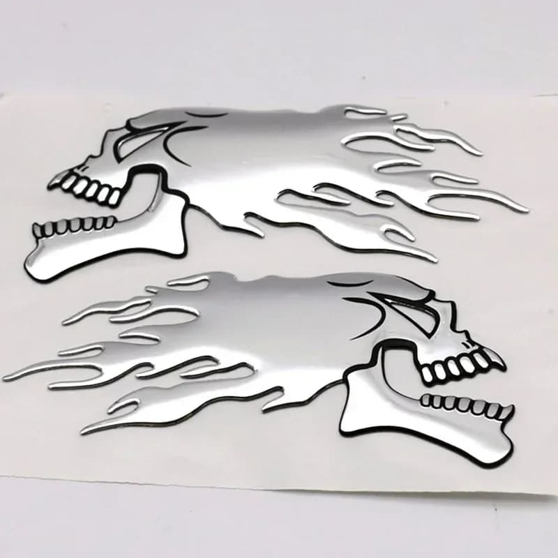 Motorcycle Wall decal for Auto 3D Flame Ghost Skull Head Emblem decals for decorations for Styling automatic decals for exterior decorations for Auto