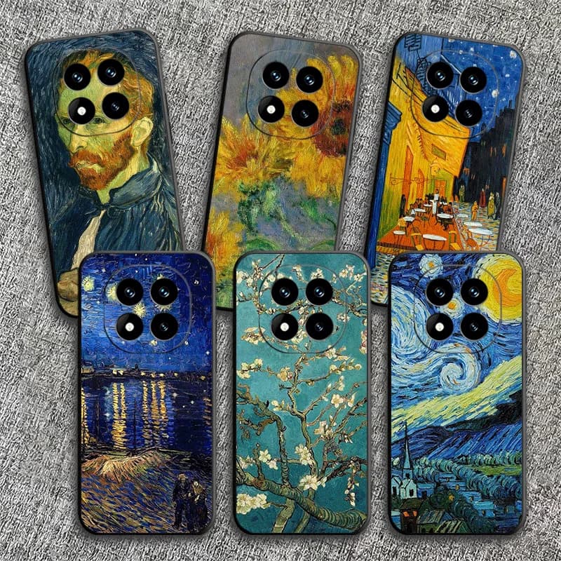 Van Gogh Oil Painting Aesthetics Soft Phone Case for Xiaomi Redmi Note 12 13 14 15 Pro Plus 11 12S 11S 11T 10 4G Black Cover Bac
