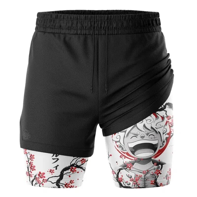 Pantaloncini sportivi da uomo a doppio strato ad asciugatura rapida, effetto due pezzi