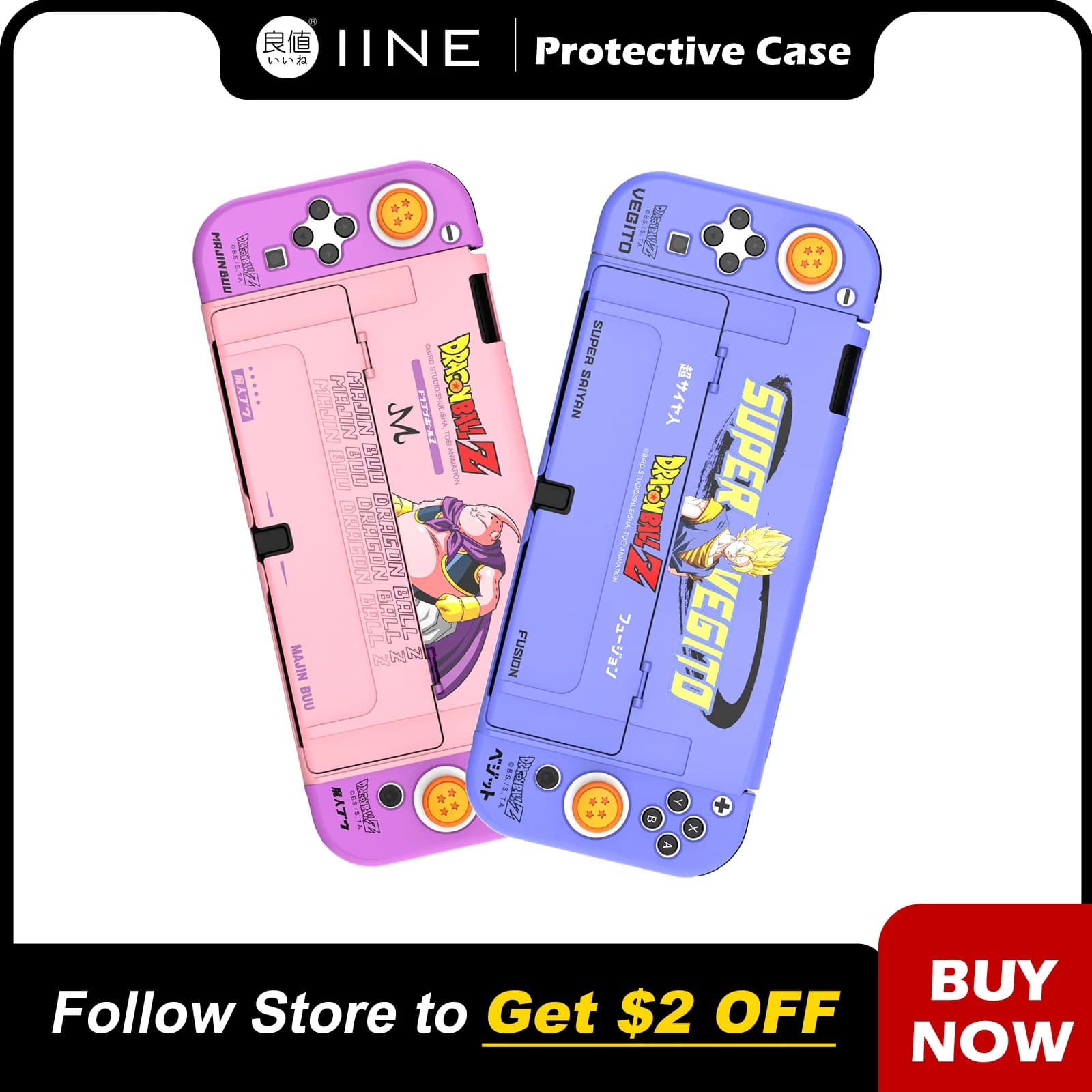 IINE DragonBall Vegito & Majin custodia protettiva Cover Console OLED per Nintendo Switch OLED