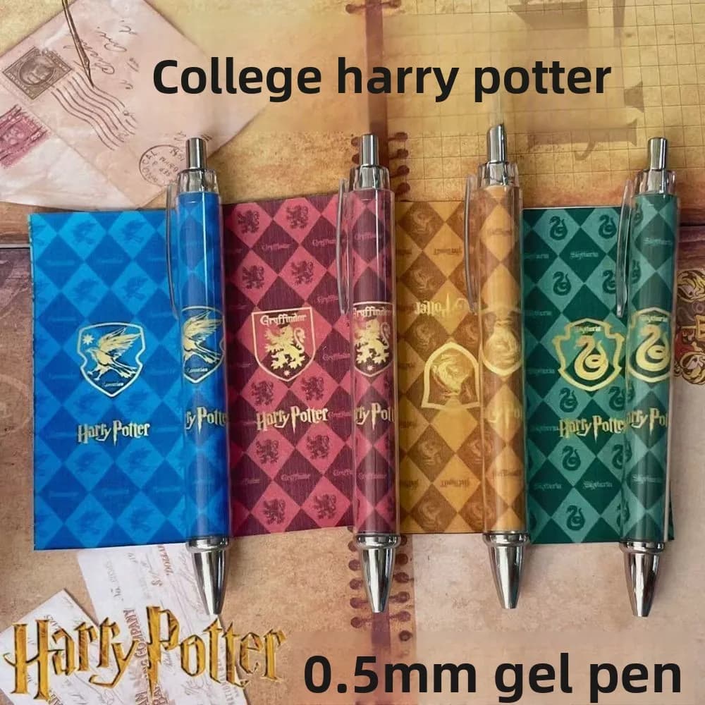 Harry Potter Hogwarts House Gel Pen, Durable Student Daily Writing Ballpoint Stationery Gift