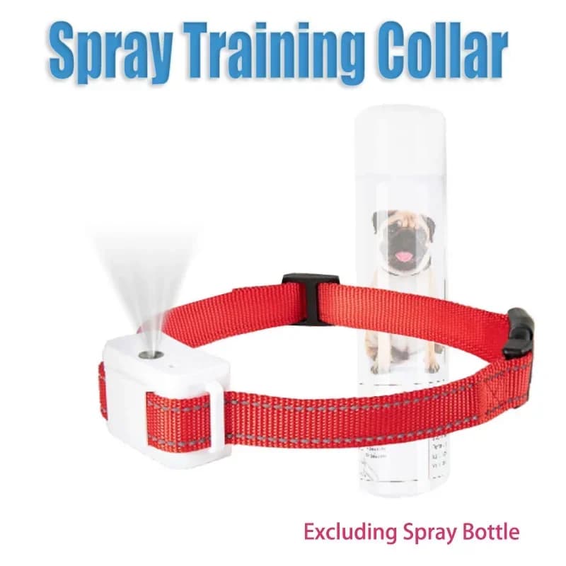 Collare da addestramento spray per cani da compagnia Collare antiabbaio impermeabile ricaricabile Nessun shock Allenamento per smarrare l'abbaio umano Nessuna bottiglia spray