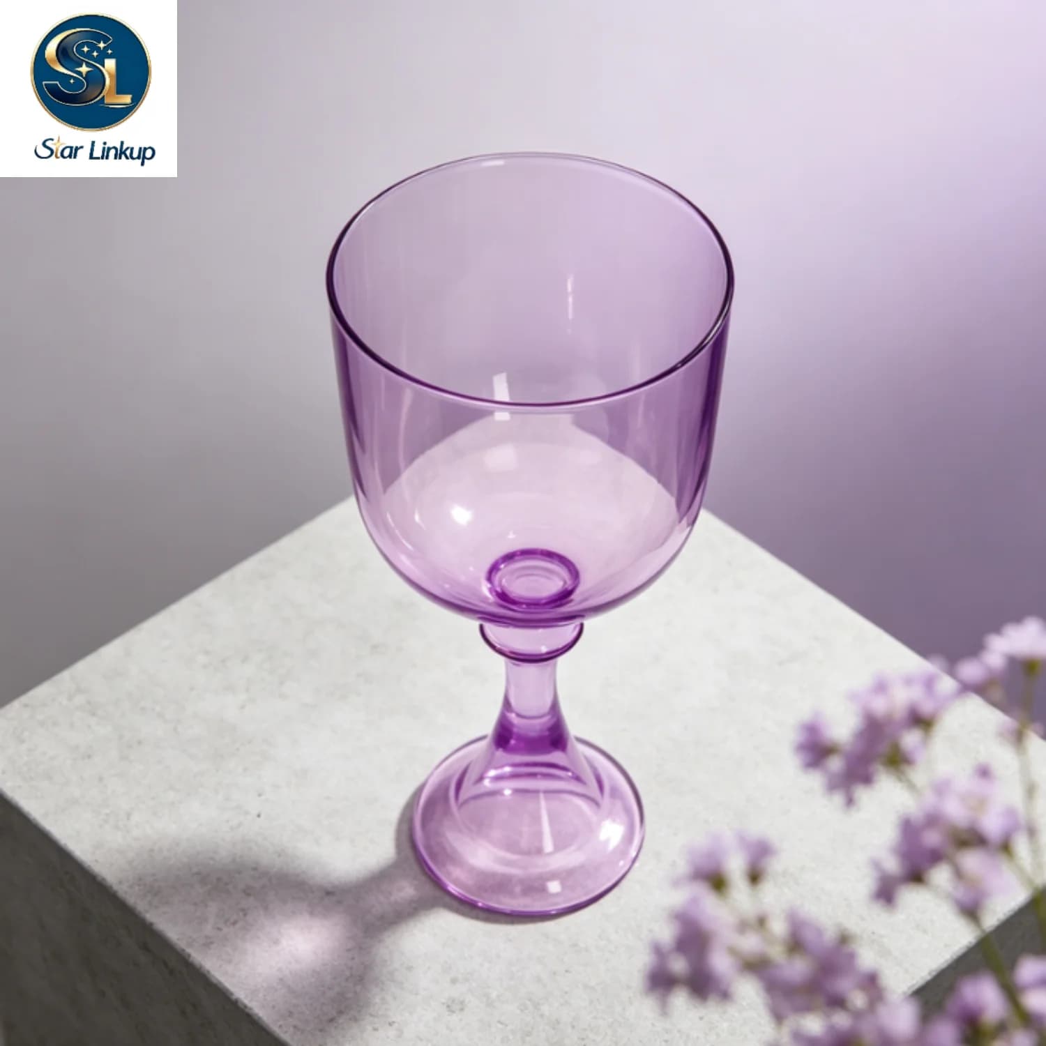 STAR LINKUP 7‑8.5 Inch Transparent Purple Quartz Crystal Chalice Singing Bowl 432Hz/440Hz Note Sound Healing Chakra Balancing Yoga Meditation Sound Bath Percussion Instrument With Mallet