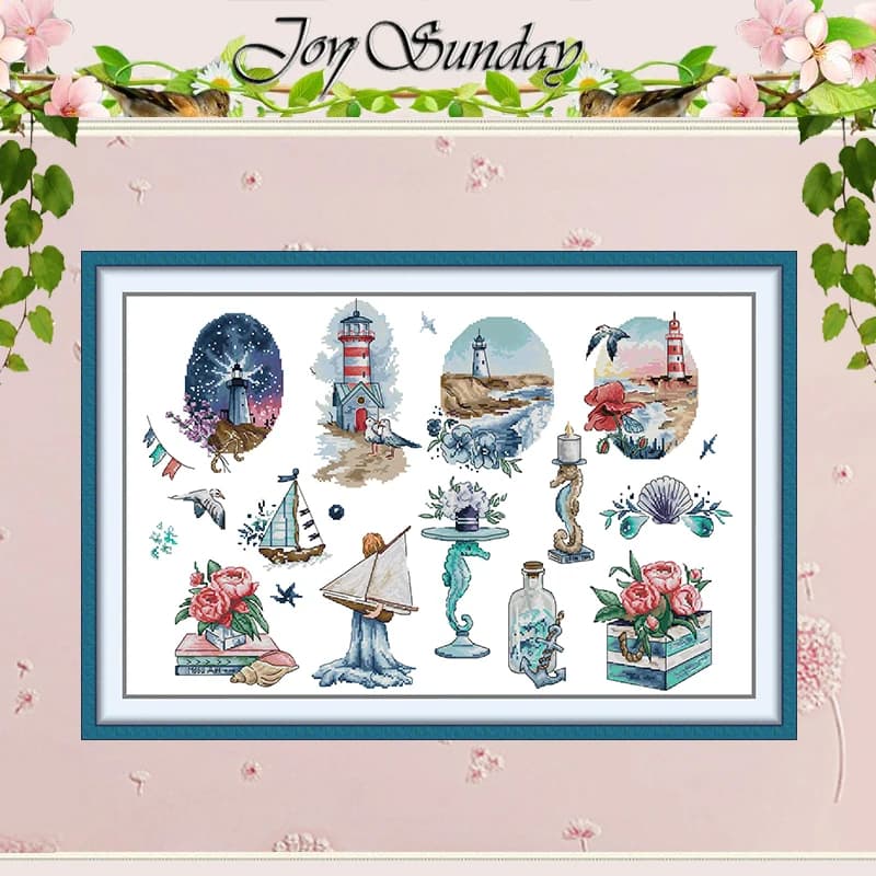 The Call of the Sea Patterns Counted Cross Stitch Set DIY 11CT 14CT 16CT HD Stamped DMC Cross-stitch Kit Embroidery Needlework