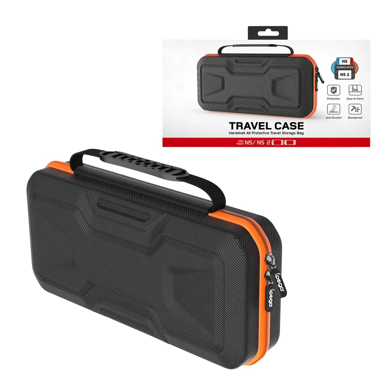 Protective Hard Shell for Switch 2 / Switch 1, PG-SW2004A Travel Case with Anti-collision, Anti-scratch & Waterproof