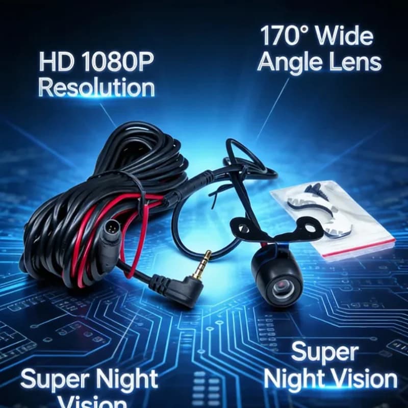 Registratore di guida per auto con telecamera di retromarcia 4 pin 720P HD, visione notturna, piccola telecamera a farfalla per immagine di retromarcia