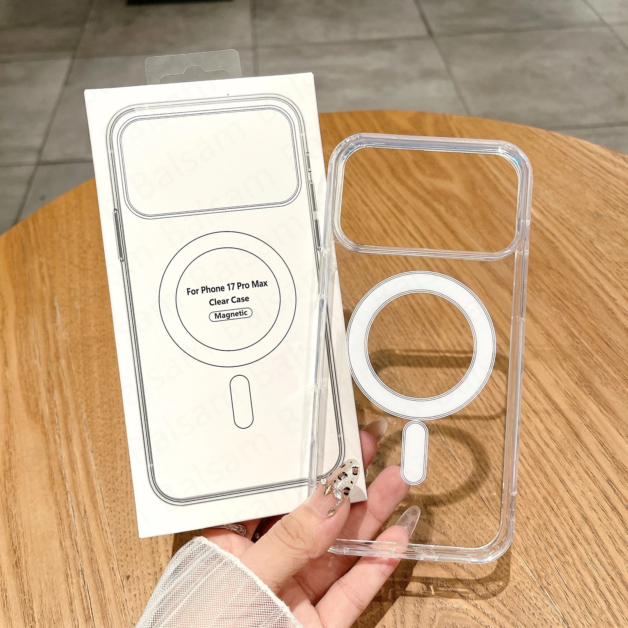 Per Magsafe Custodia di ricarica wireless magnetica per iPhone 17 Air 16 14 15 13 12 Mini 11 Pro Max 17 Plus Cover posteriore rigida in acrilico trasparente