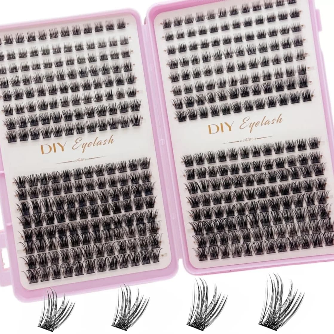 384pcs DIY False Lashes Individual Eyelash Book Clusters Extensions for At Home Makeup Self Grafting False Eyelashes
