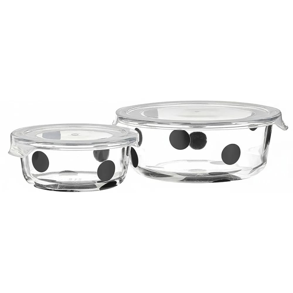 Elegante set per la conservazione degli alimenti in vetro con coperchi bloccanti, contenitori rotondi in 2 pezzi per la preparazione dei pasti e gli avanzi
